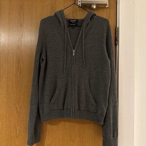 Juicy Couture Black label 100% Cashmere Hoodie Women Size XL 16 Grey Marl Zip up